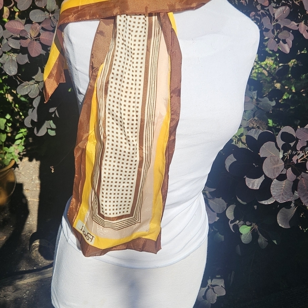 Vintage PAOLI Rectangular Scarf Beautiful Colors Lightweight 44in x 13in